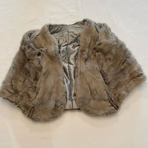 Vintage rabbit fur wrap. Grayish brown.